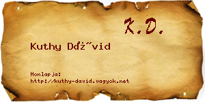 Kuthy Dávid névjegykártya